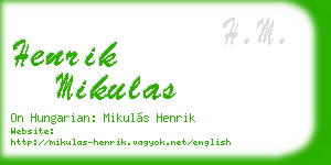 henrik mikulas business card