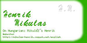 henrik mikulas business card